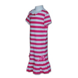 KD008  童裝連身裙訂造 條紋釘花連身裙 連身裙製造商 KD008  童裝連身裙訂造 條紋釘花連身裙 連身裙製造商